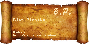 Bier Piroska névjegykártya